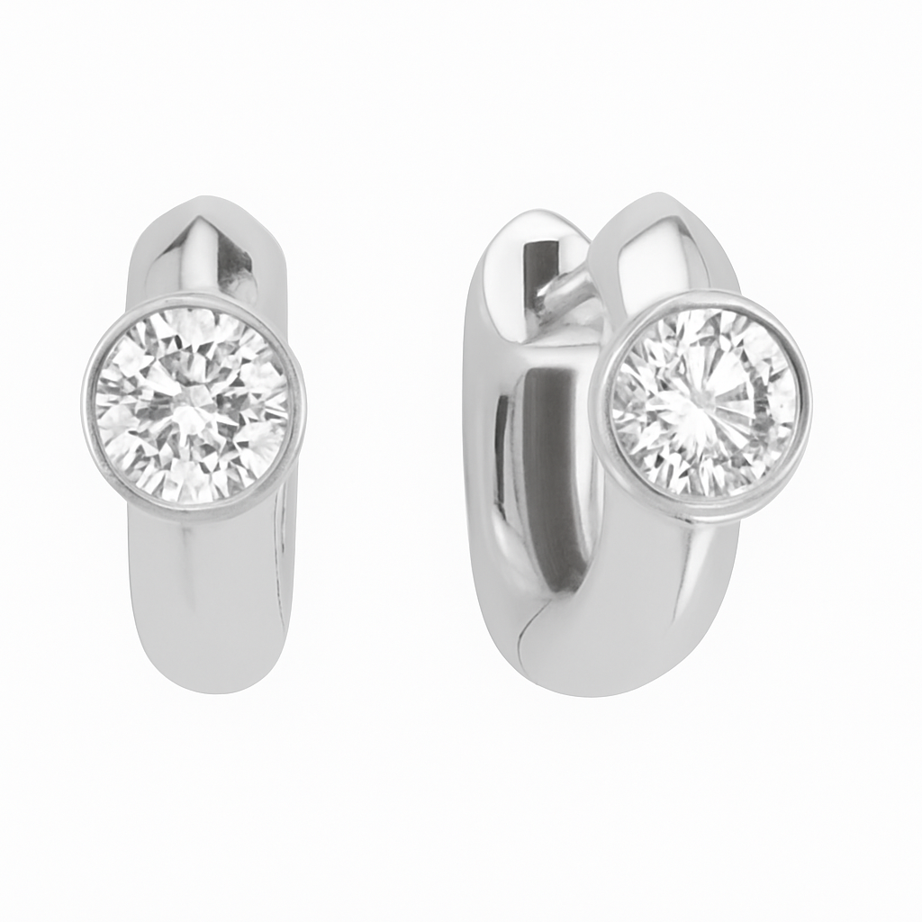Celeste Bezel Hoop Lab Diamond Küpe